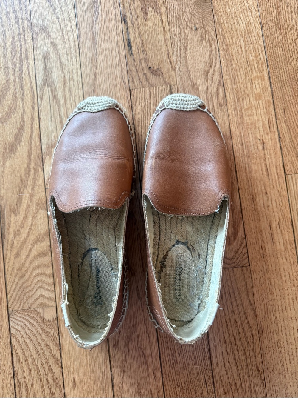 Soludos- Women’s Brown Leather Slip-On Espadrilles
